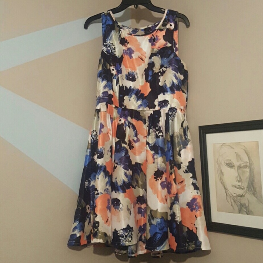 Floral fit and flare dress